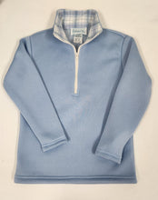 Load image into Gallery viewer, Blue w/ Plaid 1/2 Zip Fleece Top
