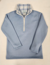 Load image into Gallery viewer, Blue w/ Plaid 1/2 Zip Fleece Top
