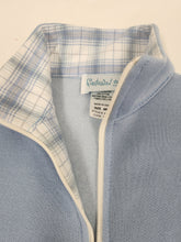 Load image into Gallery viewer, Blue w/ Plaid 1/2 Zip Fleece Top
