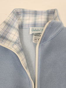 Blue w/ Plaid 1/2 Zip Fleece Top