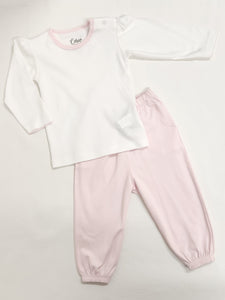 Longsleeve Pink Pima Pant Set