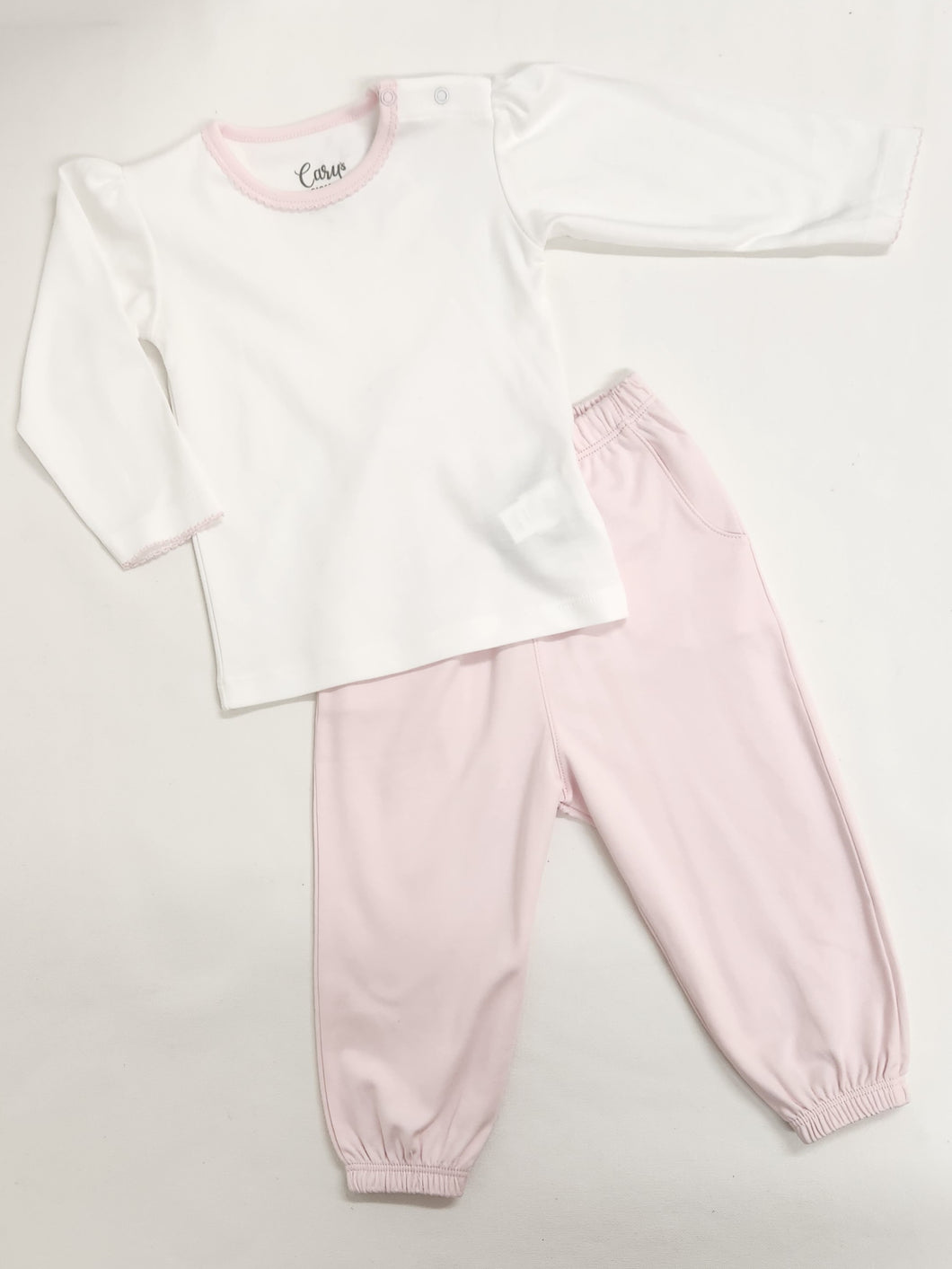 Longsleeve Pink Pima Pant Set