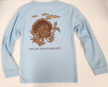 Load image into Gallery viewer, L/S Blue F&amp;F Turkey Pocket Tee
