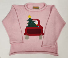 Load image into Gallery viewer, Pink Rolled Neck Christmas Truck Sweater
