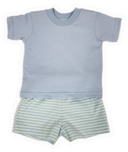 T-Shirt & Striped Knit Shorts Set