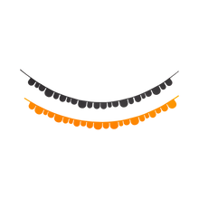 Load image into Gallery viewer, Orange &amp; Black Scalloped Felt Banner Set
