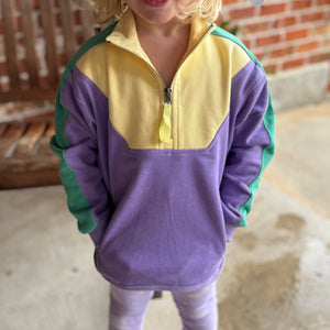 Kids Pastel Mardi Gras 1/4 Zip Fleece