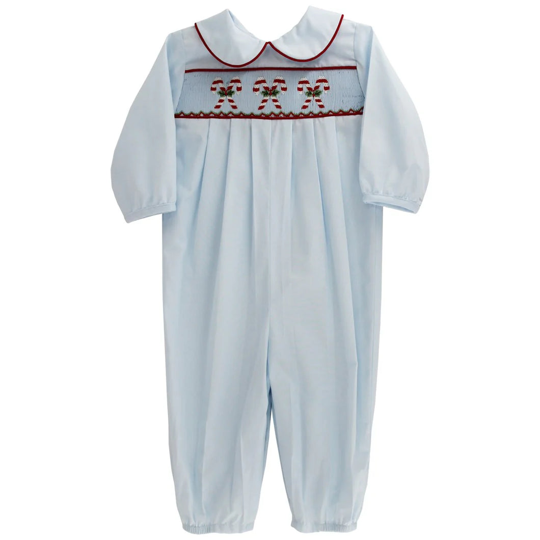 Candy Canes Smocked Long Bubble