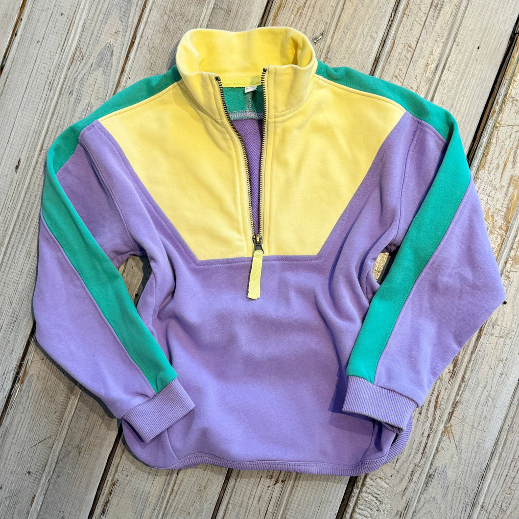 Kids Pastel Mardi Gras 1/4 Zip Fleece