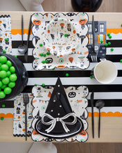 Load image into Gallery viewer, Orange and Black Striped Paper Table Runner
