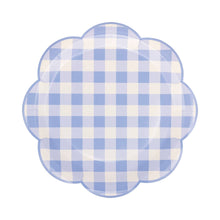 Load image into Gallery viewer, Blue Gingham Paper Plates
