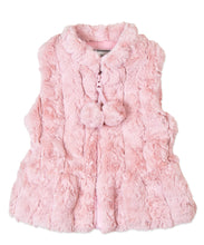 Load image into Gallery viewer, Peplum Pom Pom Vest - Pink Ripple Stripe
