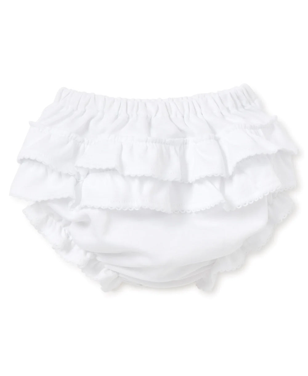 White Kissy Basics Ruffle Diaper Cover