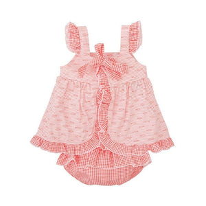 Coral Dress with Diaper Cover