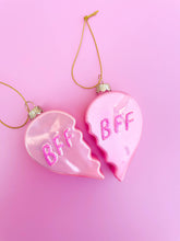 Load image into Gallery viewer, Glittered BFF Heart Christmas Ornament Set
