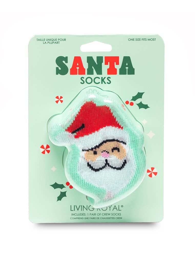 3D Packaged Crew Socks - Santa