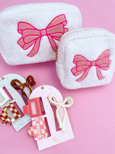 Load image into Gallery viewer, Pink Bow Teddy Cosmetic Zipper Bag - Small
