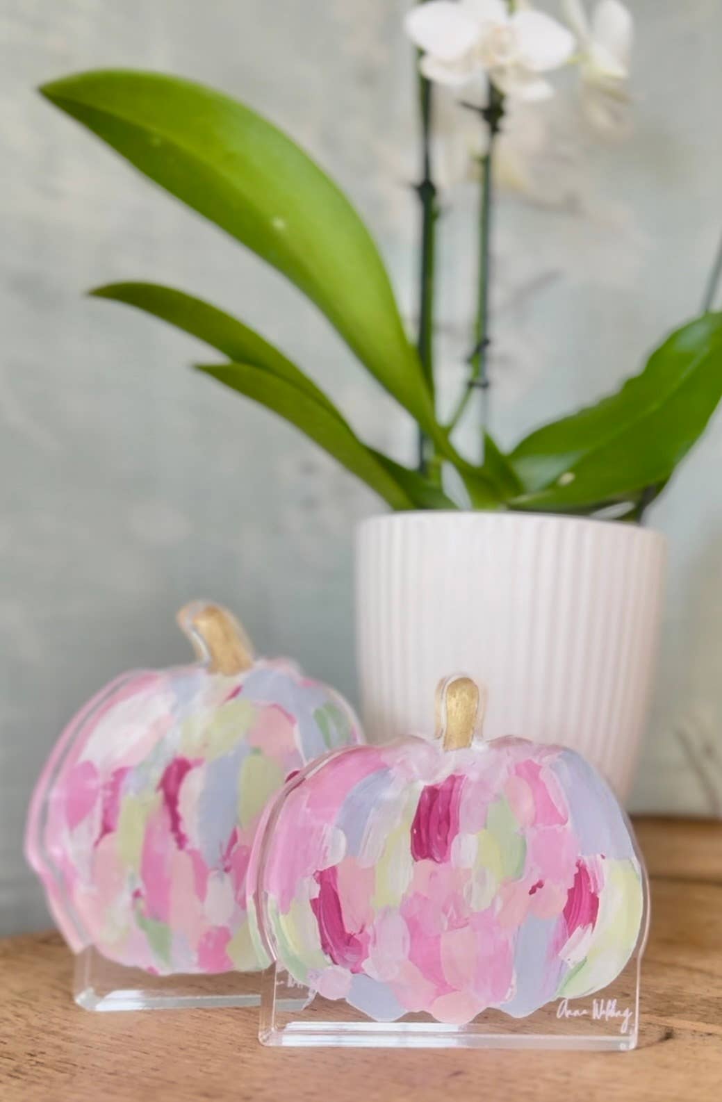Pink Pumpkin Acrylic Blocks