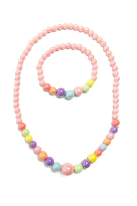 Pearly Pastel Bracelet & Necklace Set