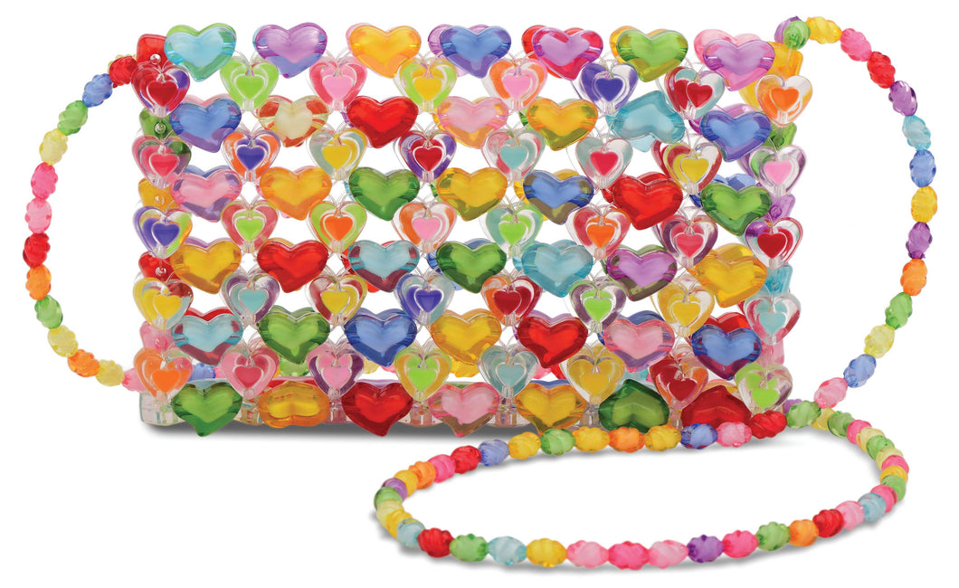 Hearts Beaded Cross Body Bag