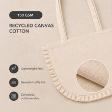Load image into Gallery viewer, White Canvas Ruffle Tote
