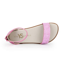 Load image into Gallery viewer, Miss Cambelle Glitter Sandal in Pink - Kids
