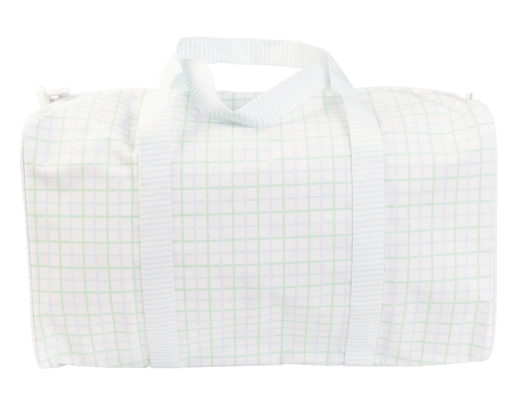 Blue/Green Windowpane Duffle Bag