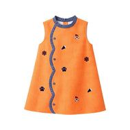 Claire Scallop Dress- Orange Tigers