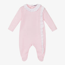 Load image into Gallery viewer, Pink Knit Ruffled Footie
