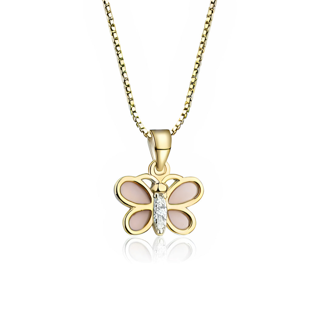 Gold Plated Butterfly Necklace