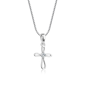 Sterling Silver Infinity Cross Necklace