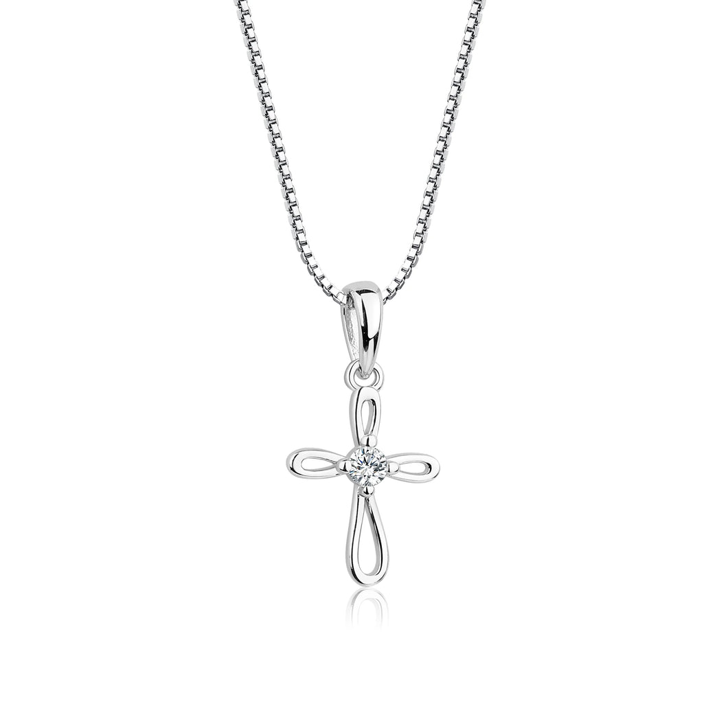 Sterling Silver Infinity Cross Necklace