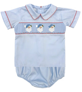 Champ Smocked Bloomer Set - Santa