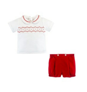 Smocked Christmas Boy Short Set