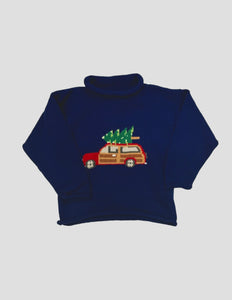 Rolled Neck Sweater - Woody w/ Tree