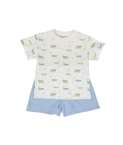 Alligator Printed Shirt w/ Short Set