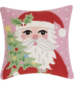 Santa Holding Tree Pillow