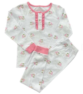 Pink Santa 2-Piece Jammies with Ruffle