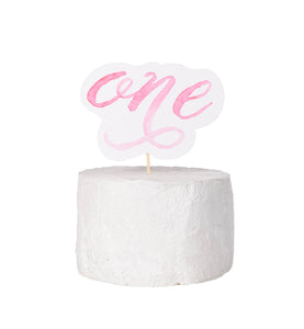 ONE CAKE TOPPER-PINK