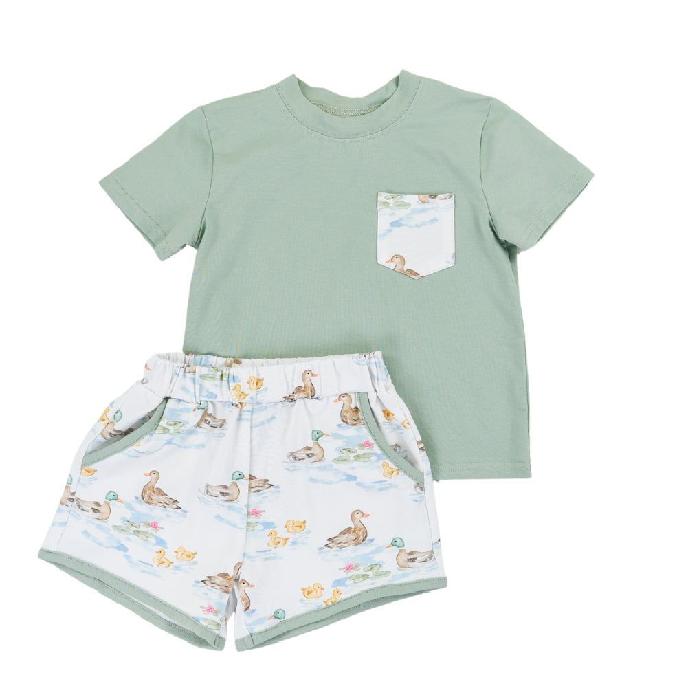 Darling Ducks Boys Short Set