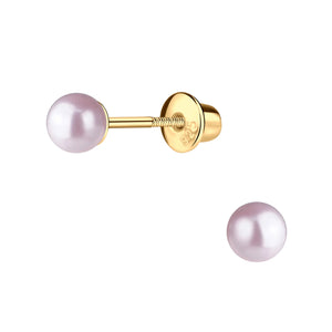 14K Gold-Plated Pink Pearl Earrings