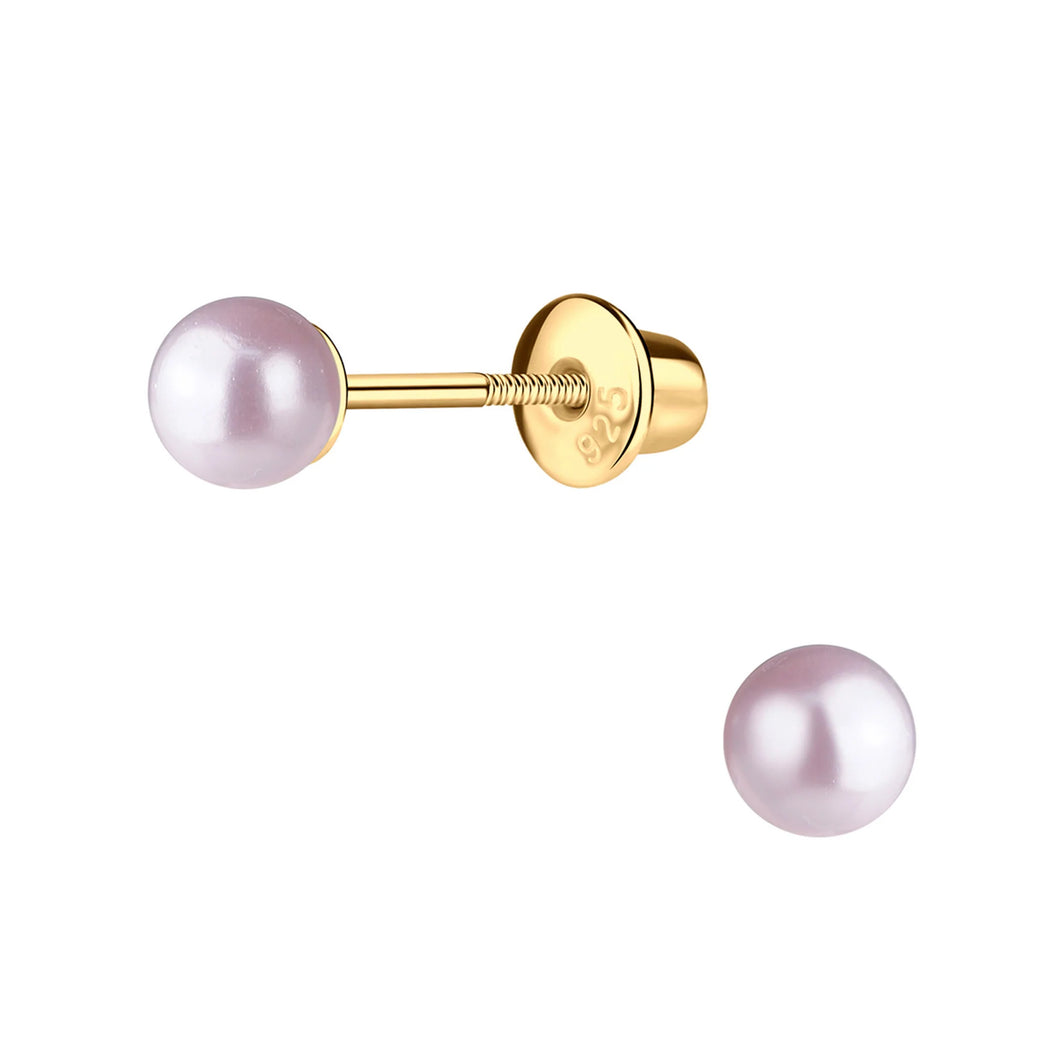 14K Gold-Plated Pink Pearl Earrings