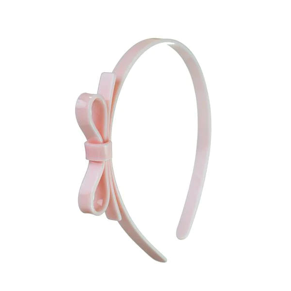 Thin Bow Headband - Pale Pink