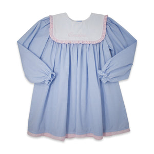 Hope Chest Dress LS - Blue Minigingham
