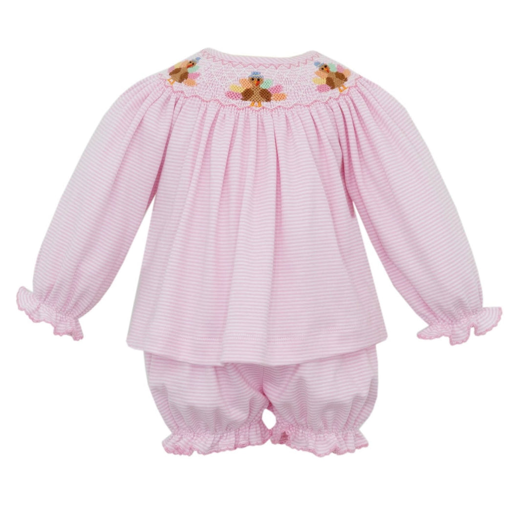 L/S Turkey Smocked Bloomer Set