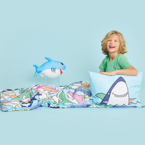 Shark Frenzy Sleeping Bag Set