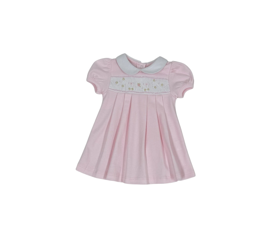 Smocked Pima Dress w/ Collar