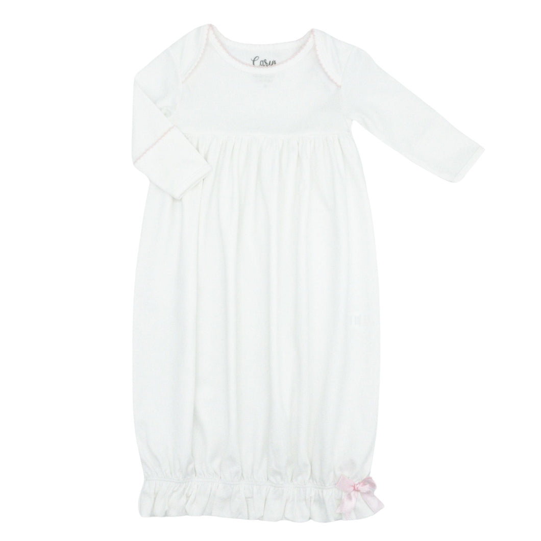 Lap Shoulder Gown w/ Picot Trim