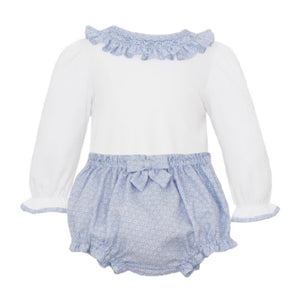 L/S Smocked Floral Bloomer Set