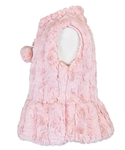 Peplum Pom Pom Vest - Pink Ripple Stripe